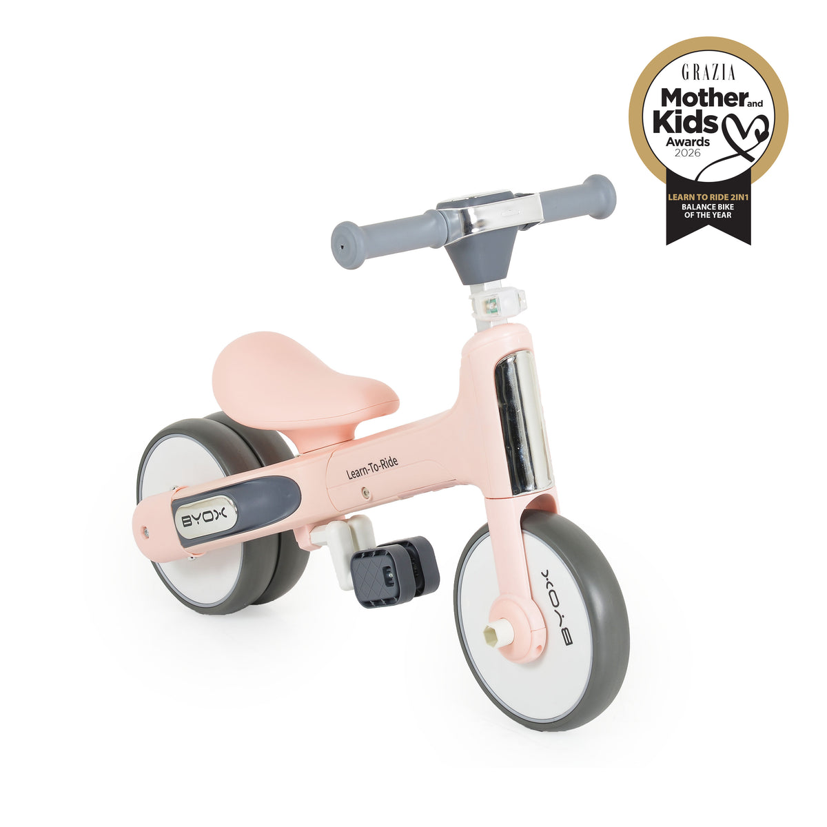 Byox Мини баланс велосипед Learn to Ride 2в1 - Розов