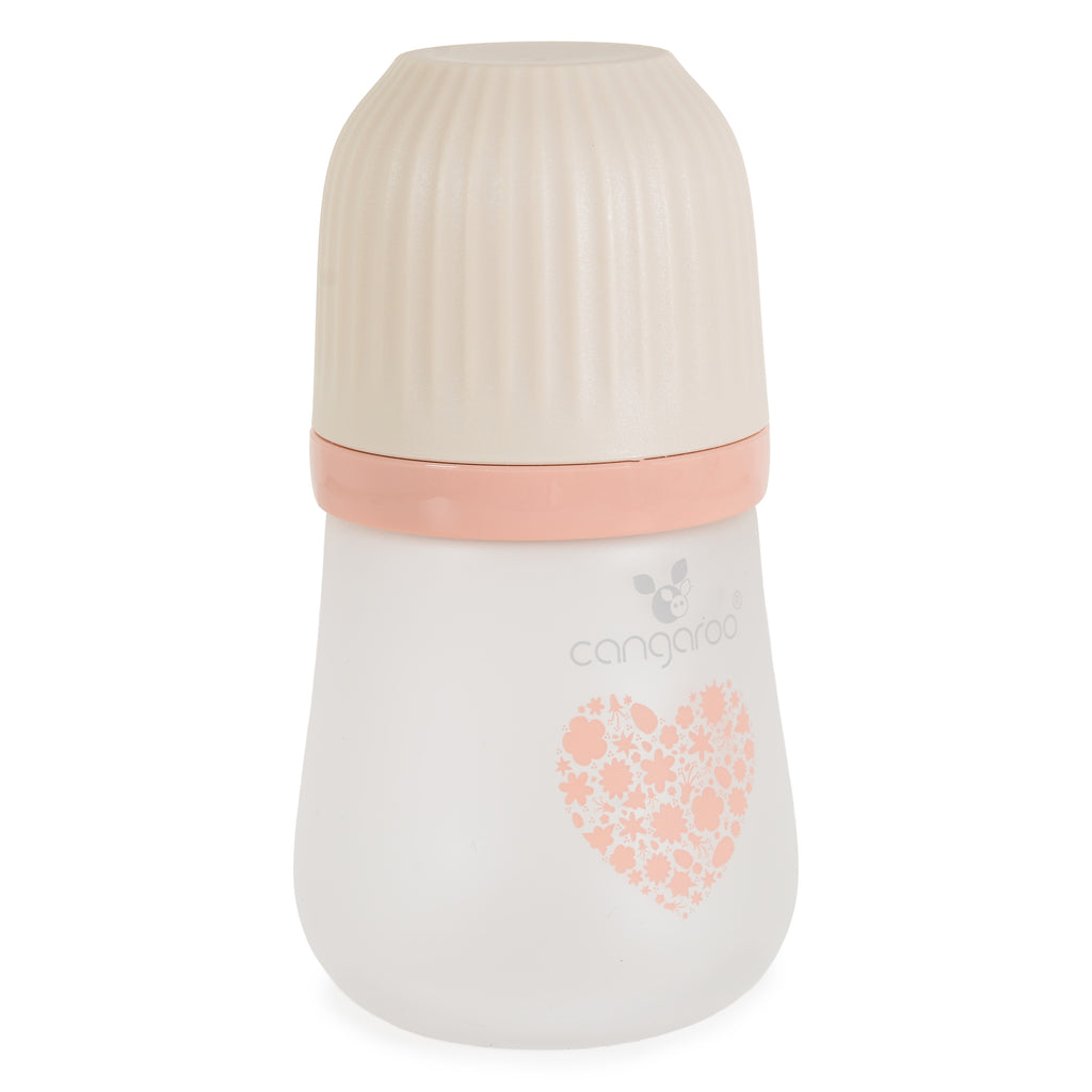 Cangaroo Шише Стъклено широко 180ml Amori - Розов