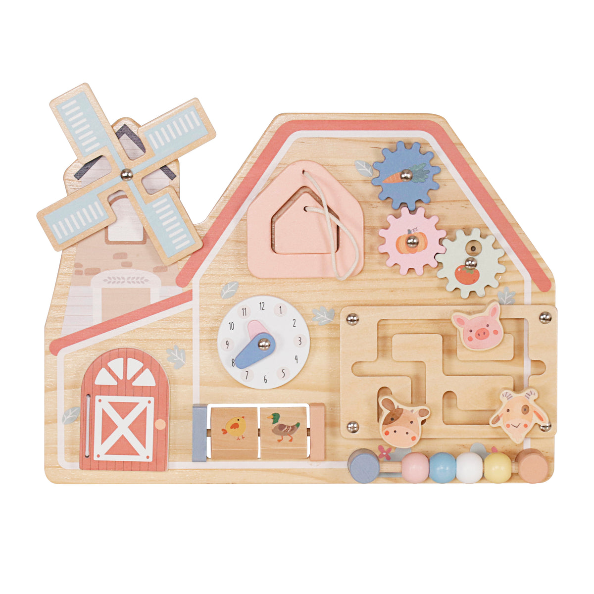 Moni Toys Монтесори дървена дъска Farm House W12D824