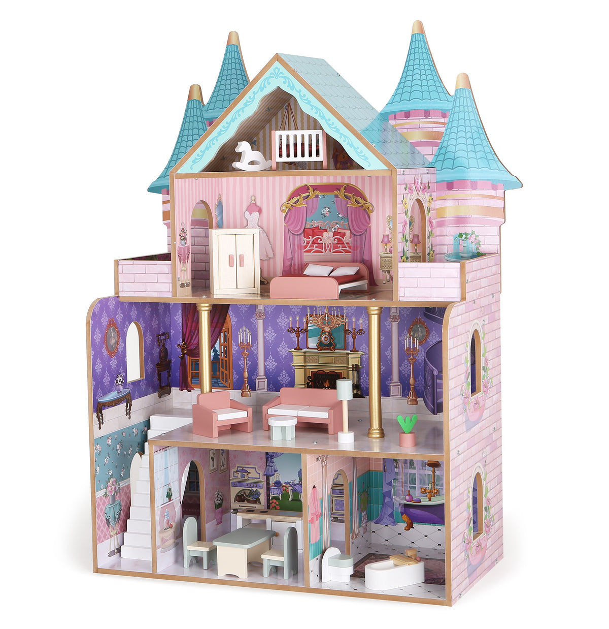 Moni Toys Дървена къща за кукли The Castle 8306