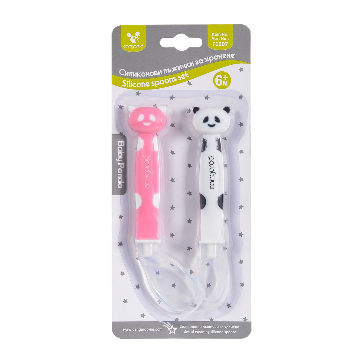 Cangaroo Силиконови лъжици Baby Panda F1607 - Розов