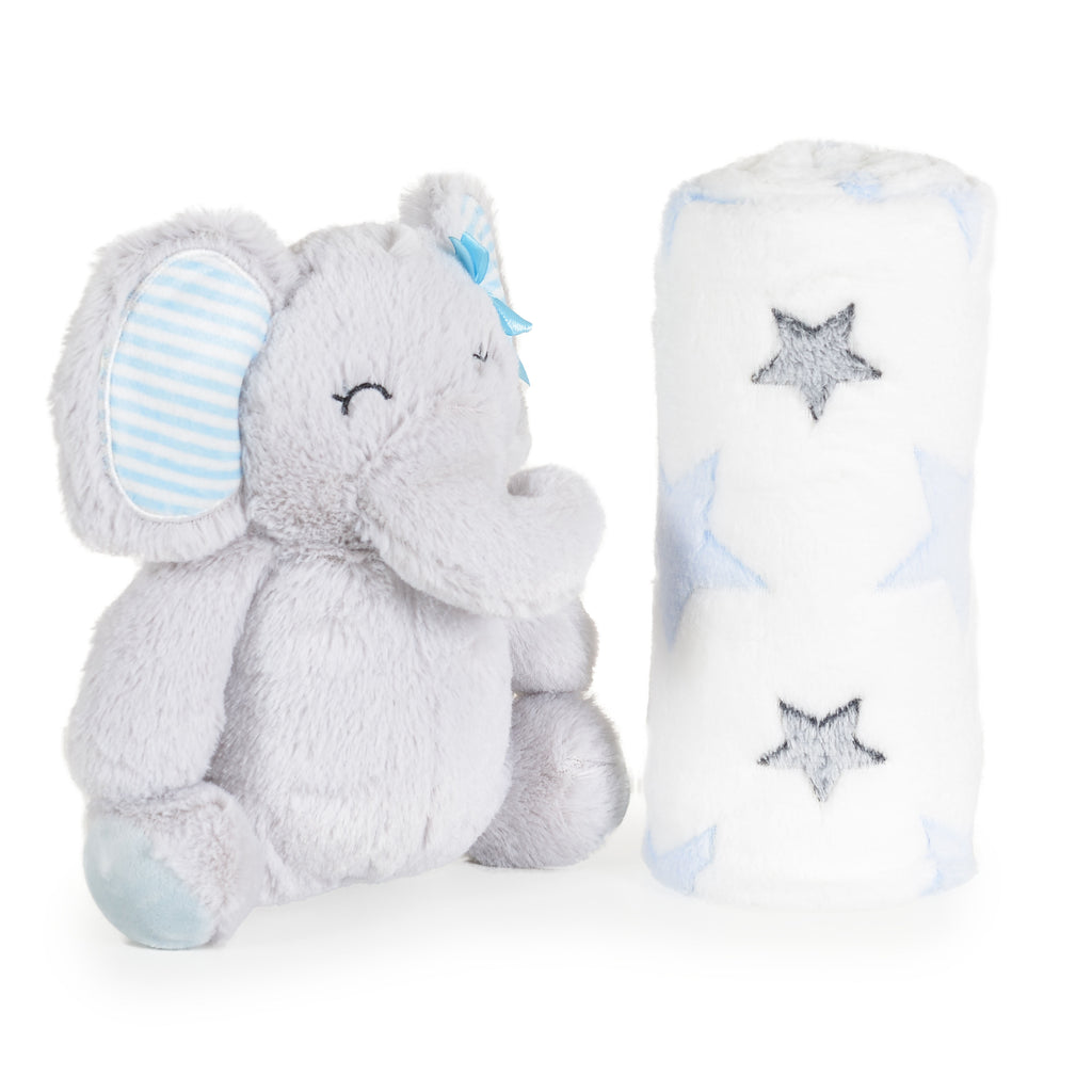Cangaroo Бебешко одеяло 90/75 cm с играчка Elephant blue