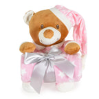Cangaroo Одеяло 90/75 cm с играчка Addie Bear - Розов