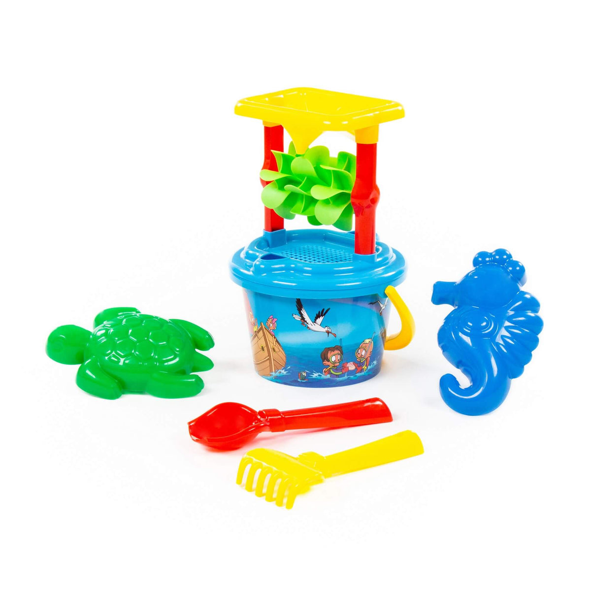 Polesie Toys Плажен комплект с мелница (7 части) 35769 син
