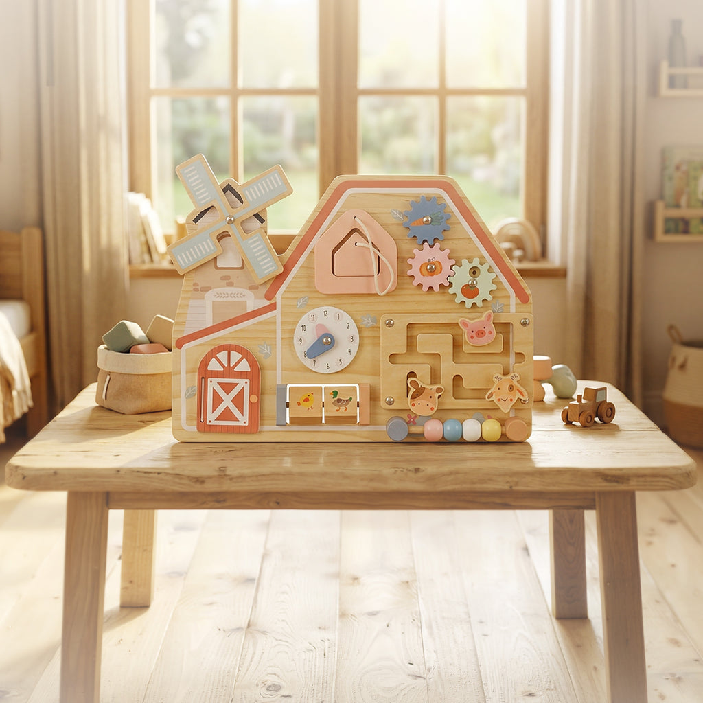 Moni Toys Монтесори дървена дъска Farm House W12D824