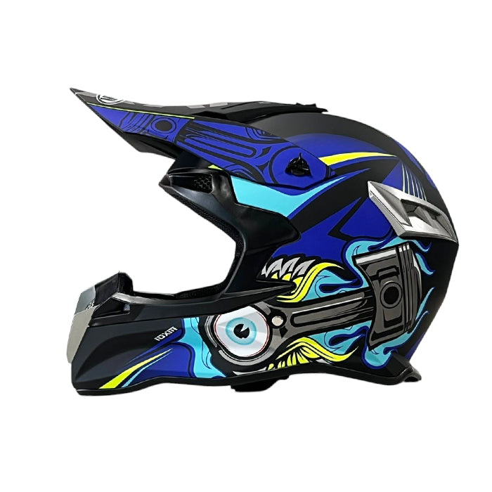 Каска мото 188 Крос XL Matt Black/Blue