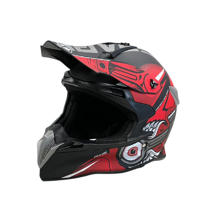 Каска мото 188 крос Matt Black/Red