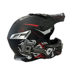 Каска мото 188 Крос L Matt Black/Grey Red