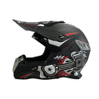 Каска мото 188 Крос L Matt Black/Grey Red