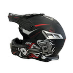 Каска мото 188 Крос L Matt Black/Grey Red