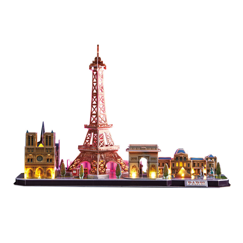 CubicFun Пъзел 3D City Line Paris 115ч. с LED светлини