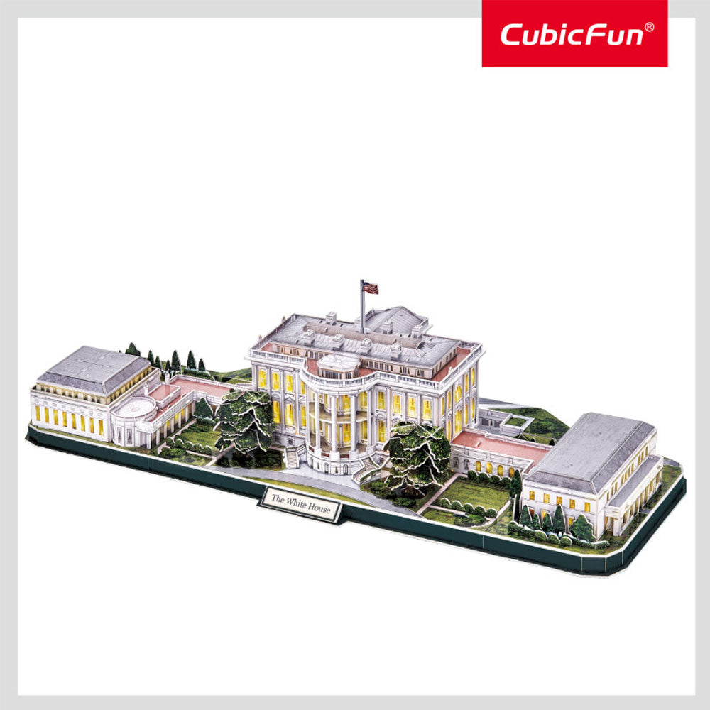 CubicFun Пъзел 3D The White House 151ч. с LED светлини отварящ се