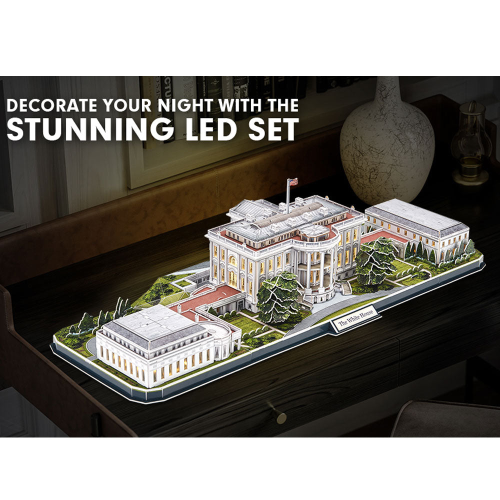 CubicFun Пъзел 3D The White House 151ч. с LED светлини отварящ се
