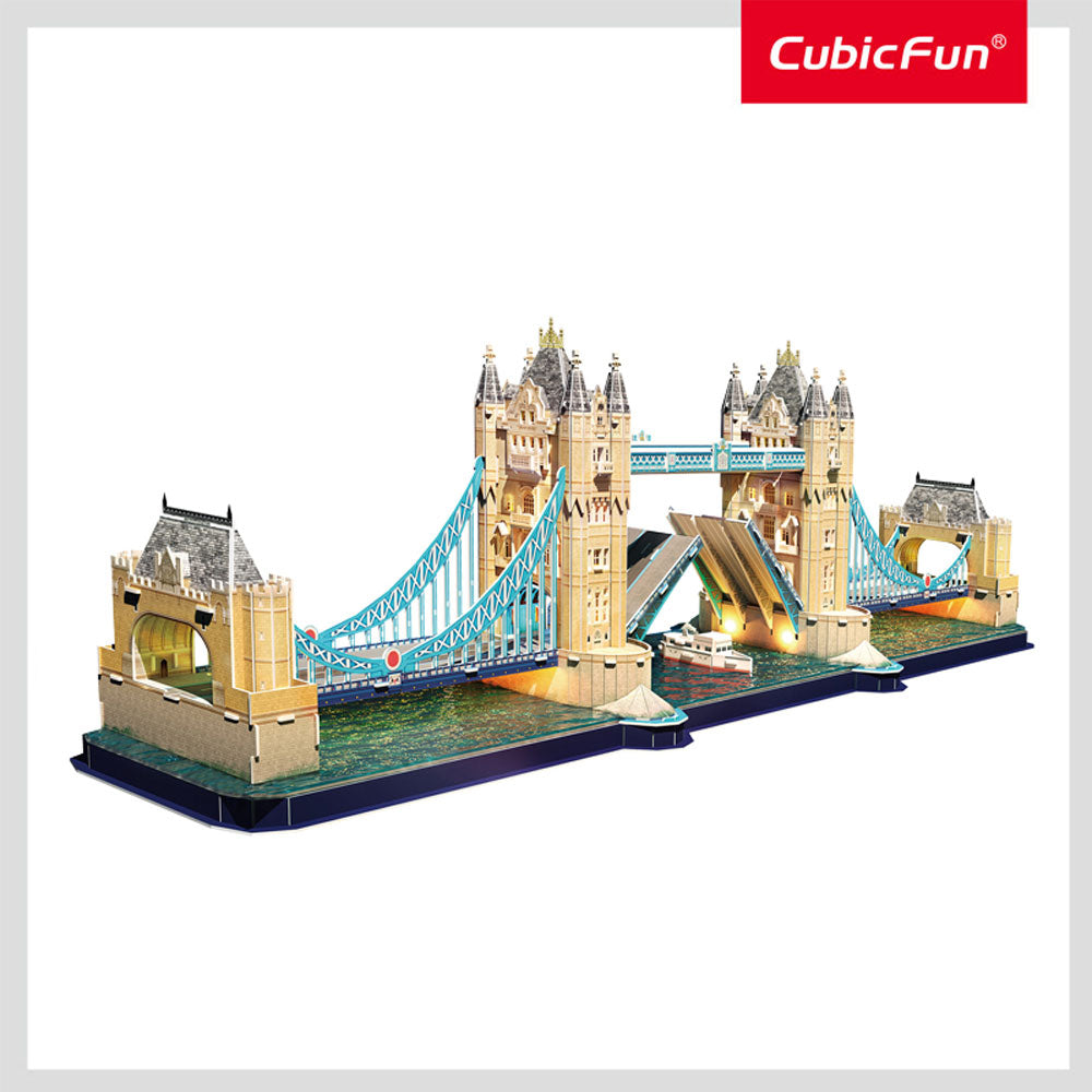 CubicFun Пъзел 3D Tower Bridge 222ч. Отварящ се с LED светлини
