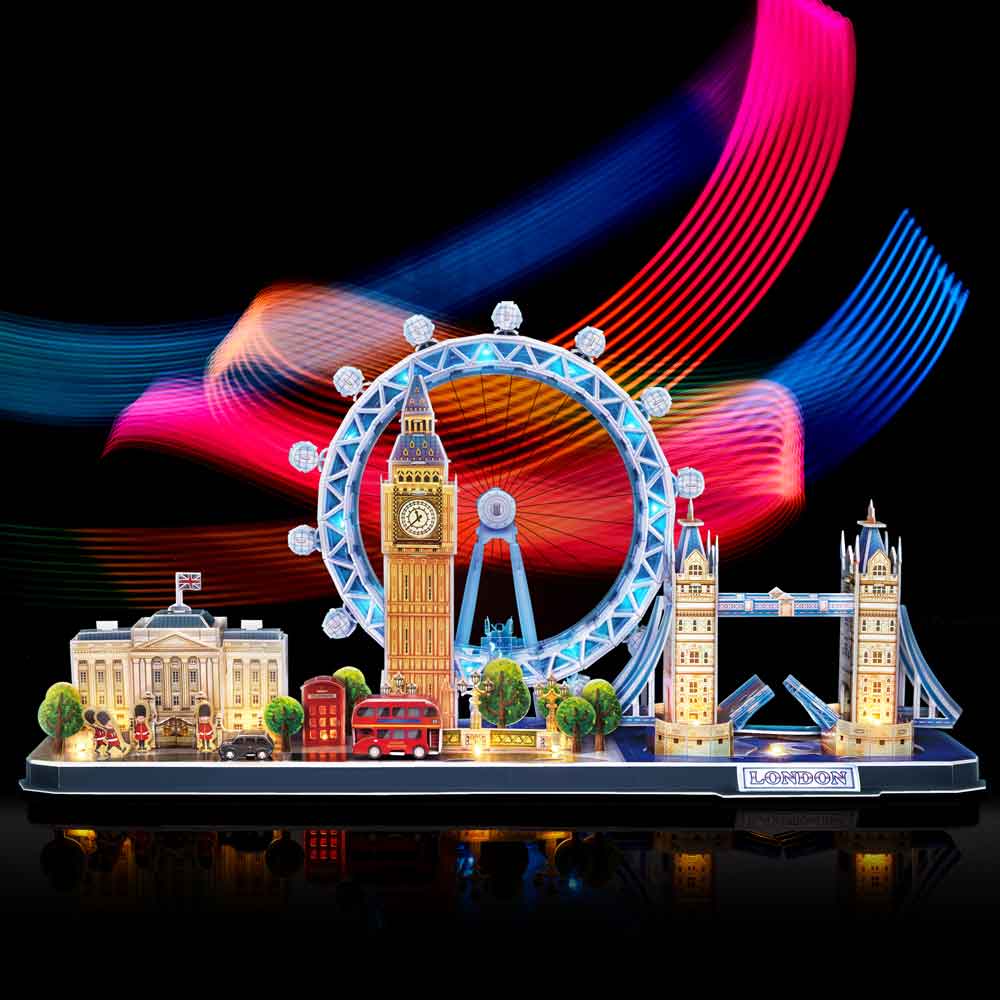 CubicFun Пъзел 3D City Line London 186ч. с LED светлини