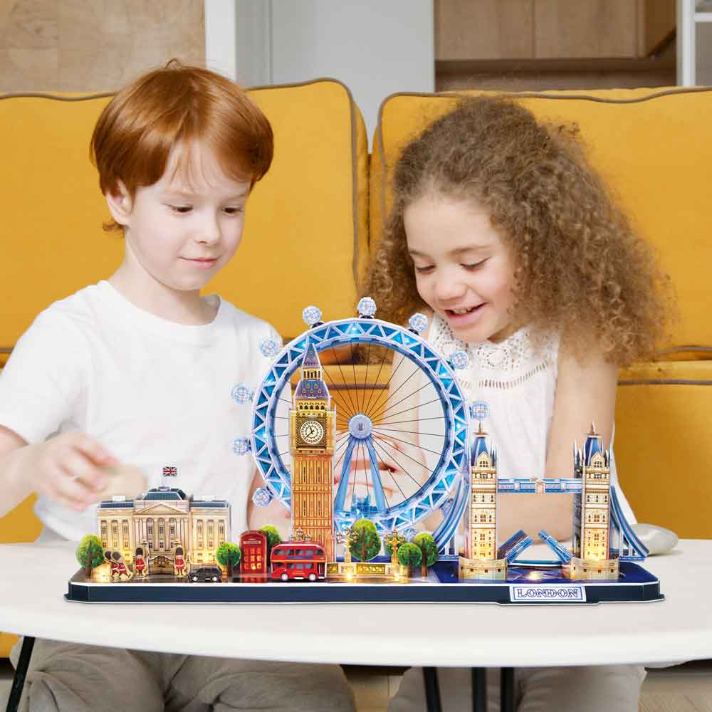 CubicFun Пъзел 3D City Line London 186ч. с LED светлини