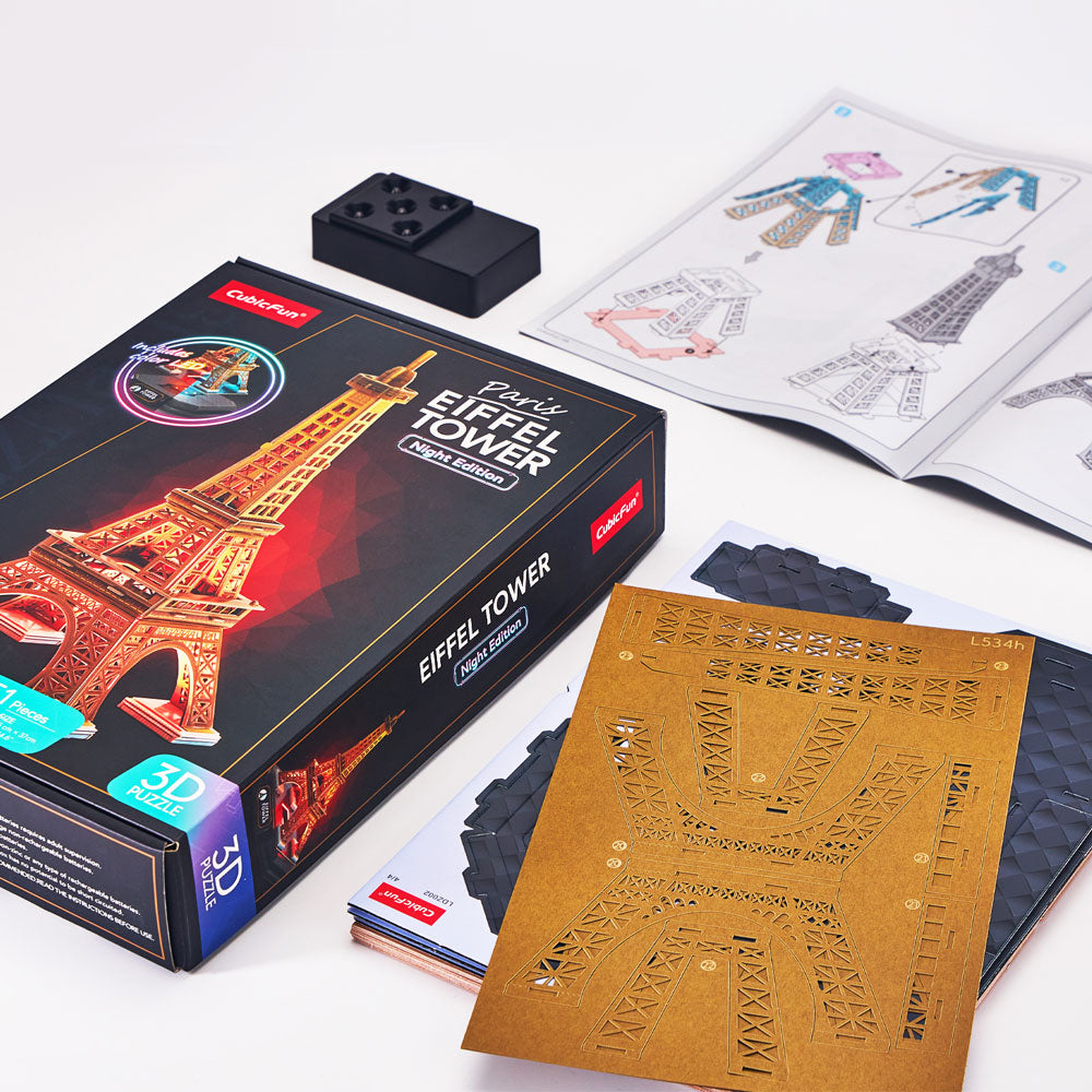 CubicFun Пъзел 3D Eiffel Tower Paris Night Edition с LED светлини