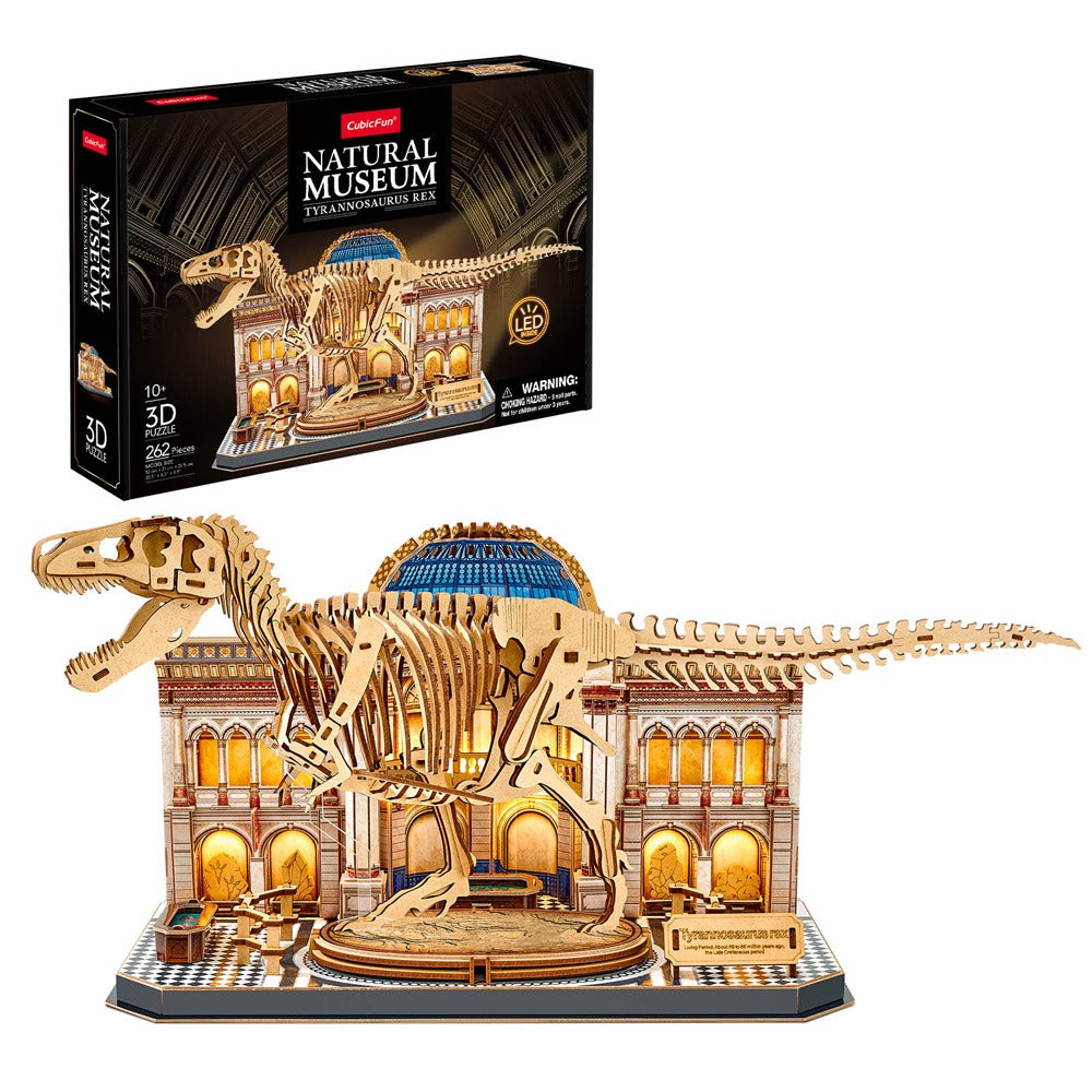 Cubic Fun Пъзел 3D Natural Museum Скелет на T-REX с LED светлини