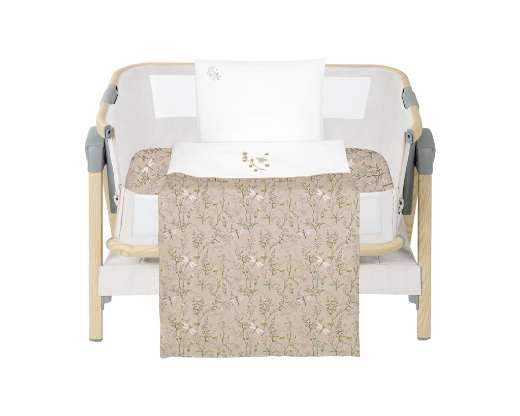 KikkaBoo Бебешки спален комплект за мини-кошара 3ч Secret Garden Beige