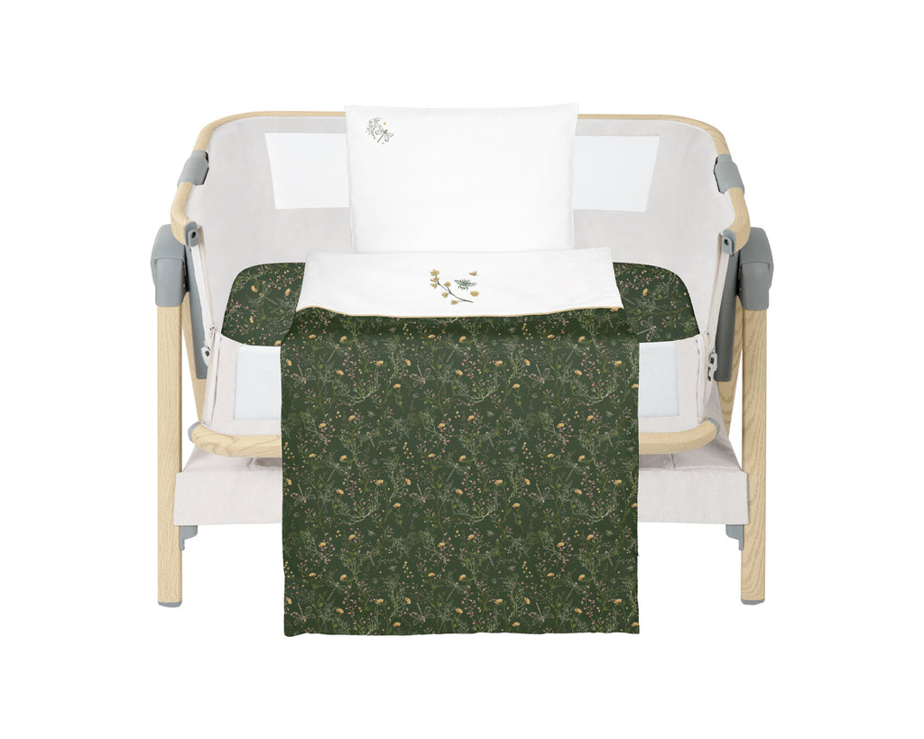 KikkaBoo Бебешки спален комплект за мини-кошара 5ч Secret Garden Green