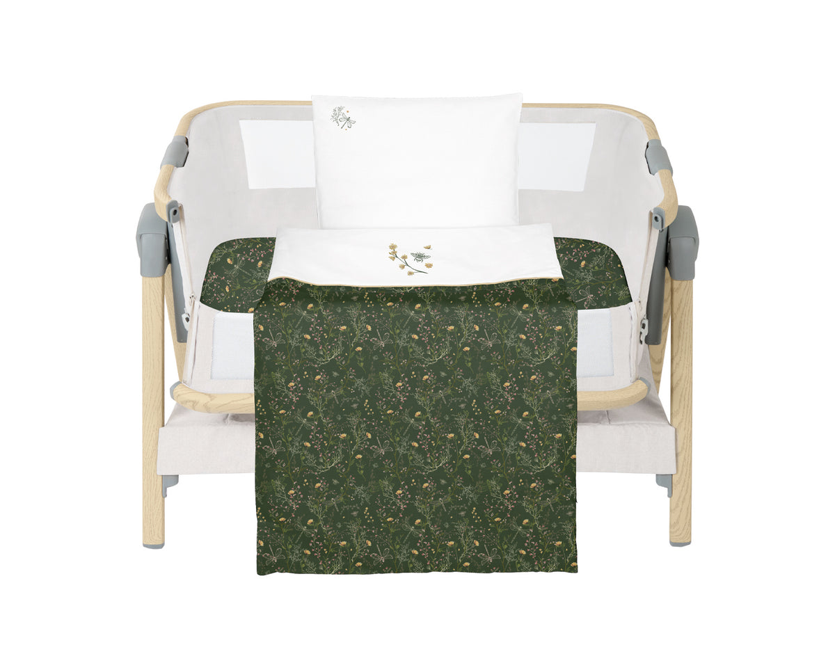KikkaBoo Бебешки спален комплект за мини-кошара 5ч Secret Garden Green