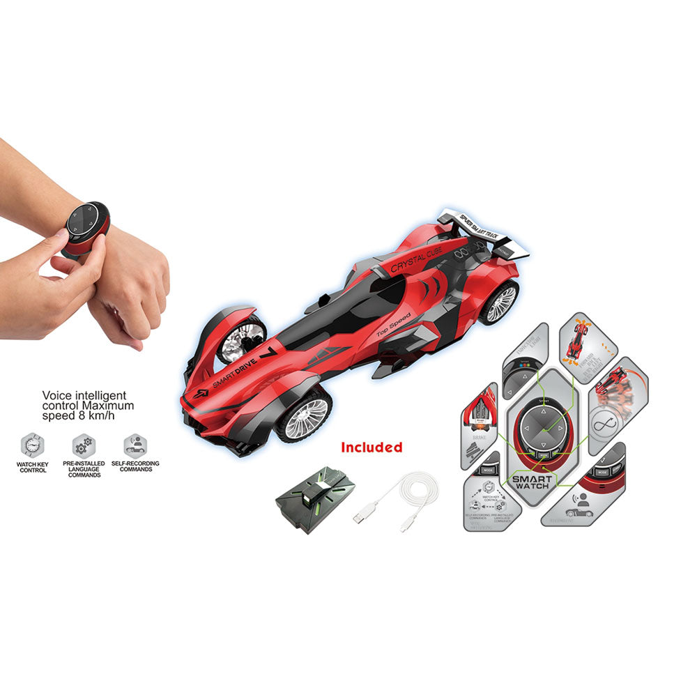 OCIE Кола с Часовник Radio/C и Гласови Команди ROCKET E CAR Червена