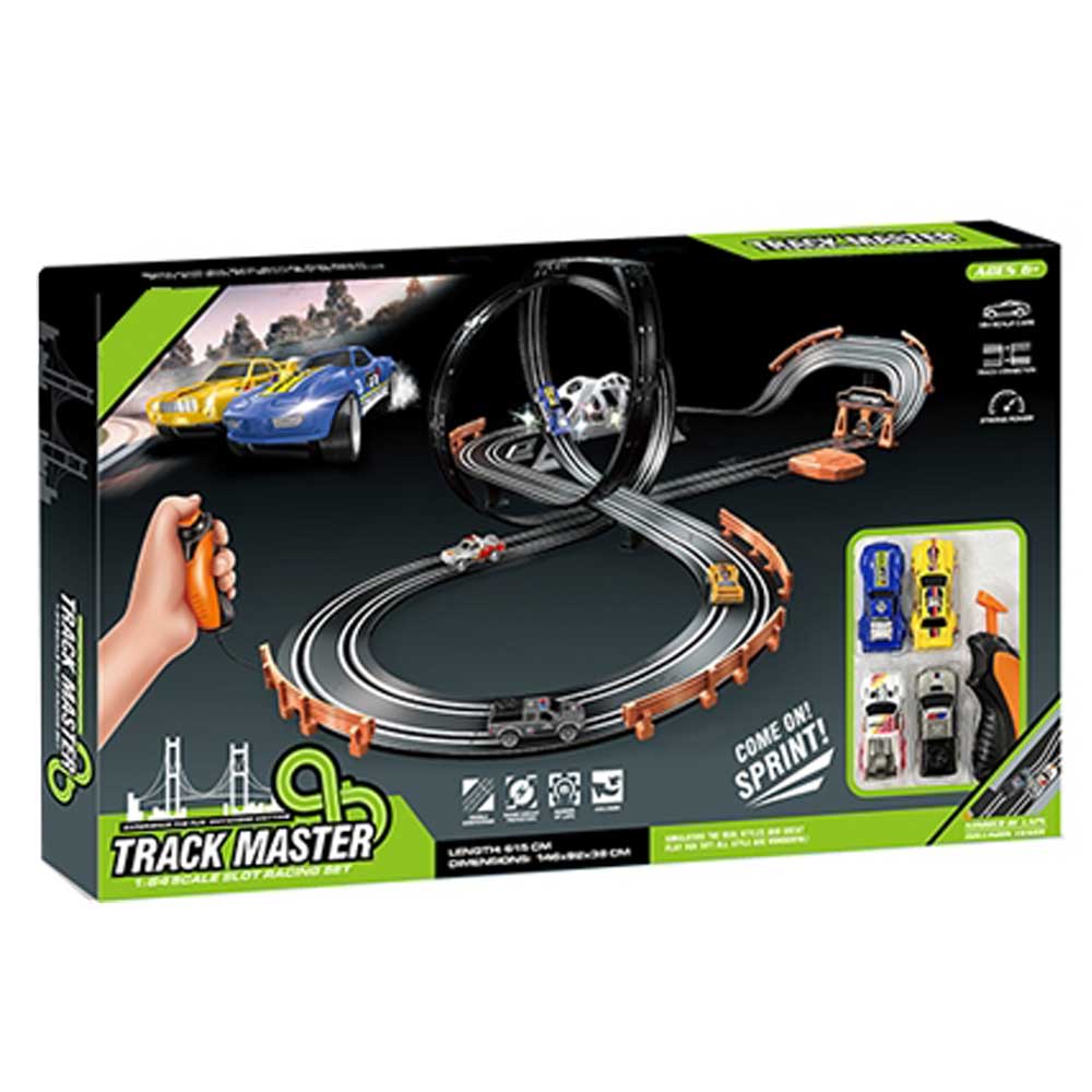 OCIE SOBA Slot Track Master Състезателна Писта 2 Коли с Допълнителен Тунинг 1:64 615см.