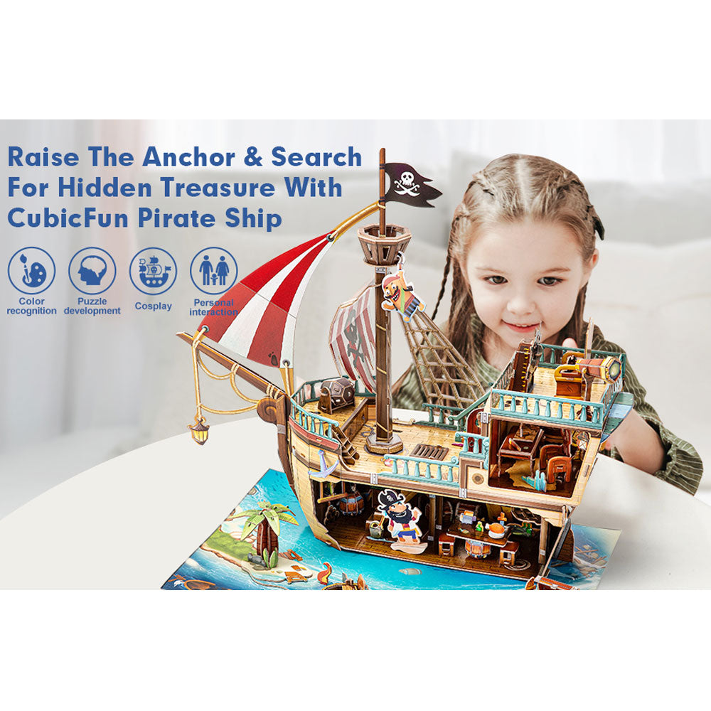 CubicFun Пъзел 3D Кораб Pirate Treasure Ship 157ч.