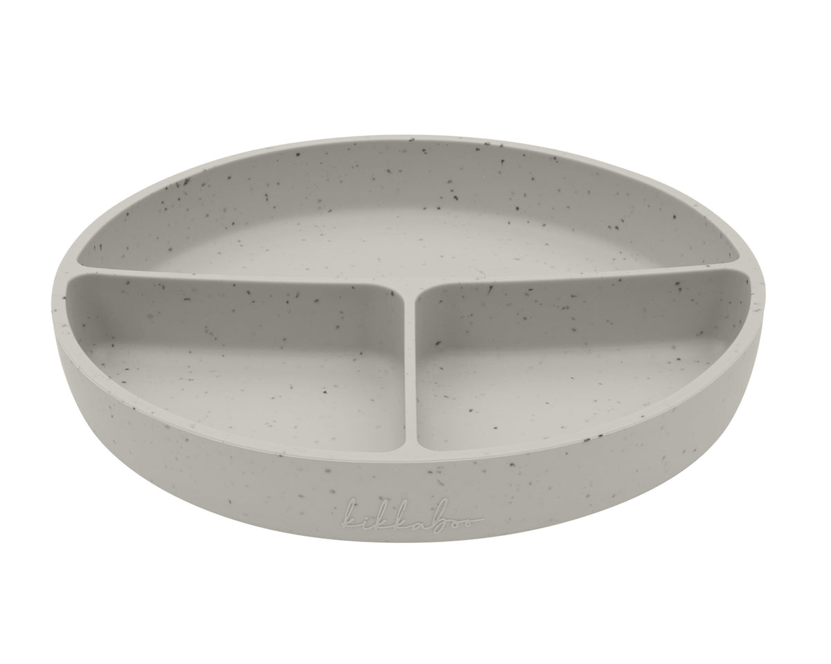KikkaBoo Чиния с отделения и вакуумно дъно Platinum Silicone Sand