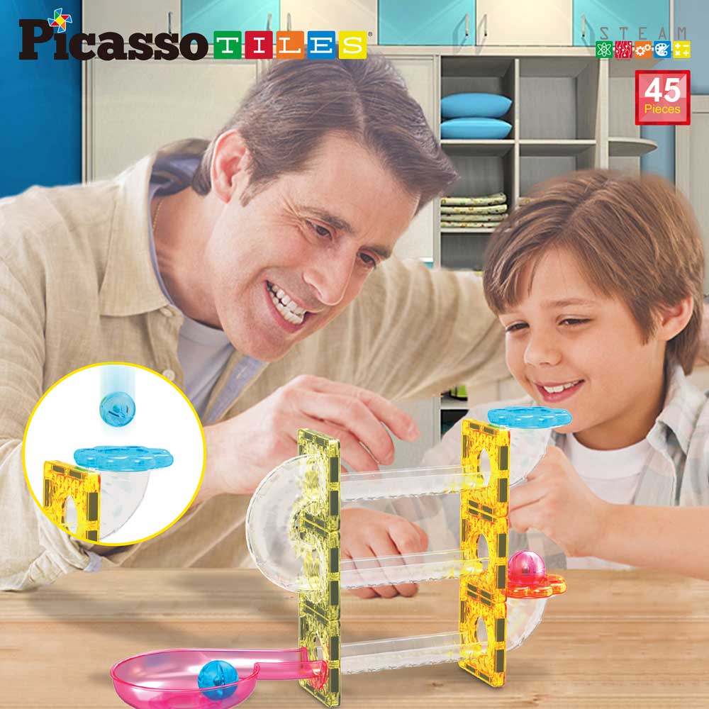 Picasso STEAM Магнитен конструктор Писта за топчета Travel 45 части