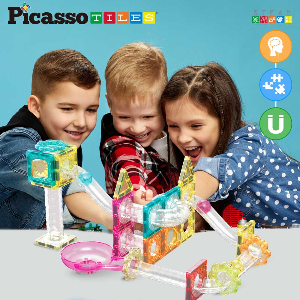 Picasso STEAM Магнитен конструктор Писта за топчета Travel 45 части