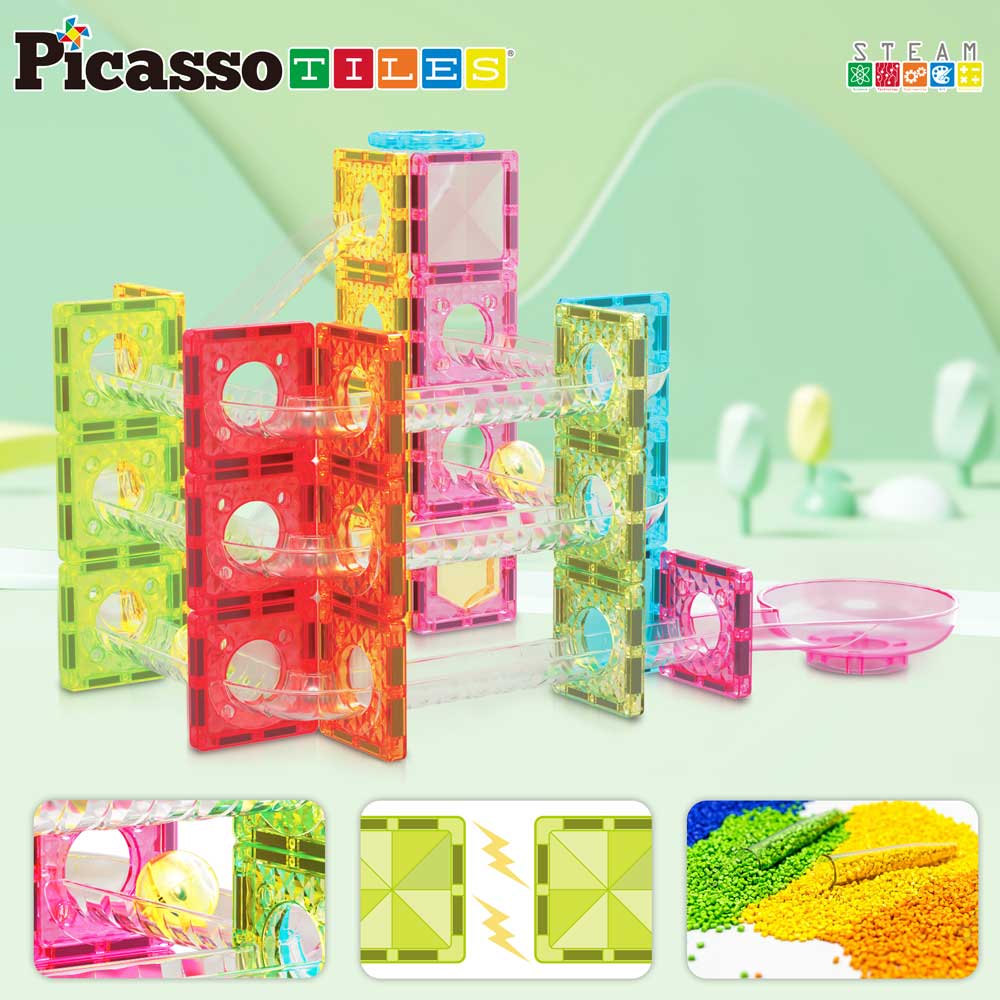 Picasso STEAM Магнитен конструктор Писта за топчета Travel 60 части