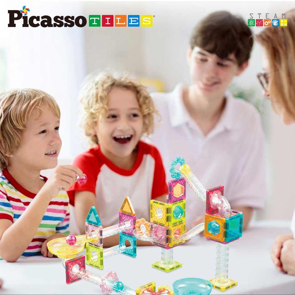 Picasso STEAM Магнитен конструктор Писта за топчета Travel 60 части
