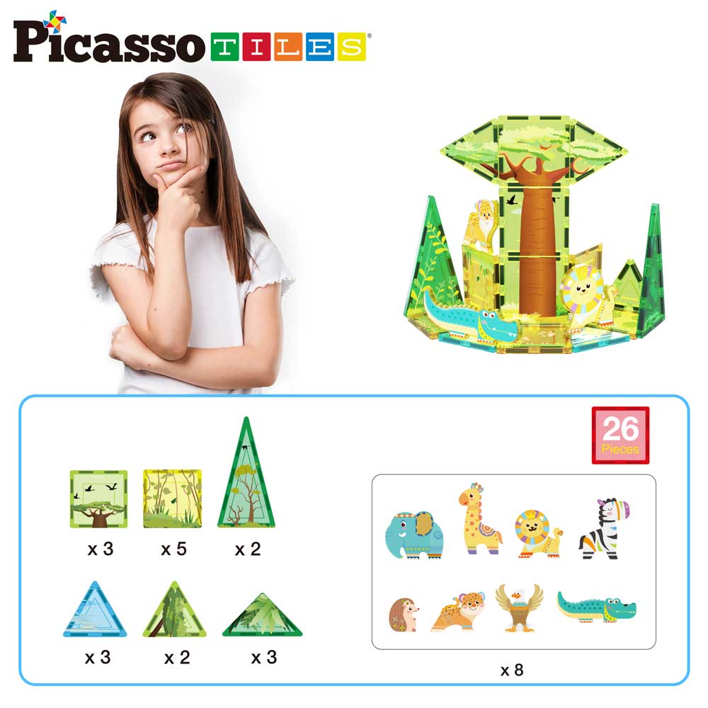 Picasso STEAM Магнитен конструктор Сафари 26 части