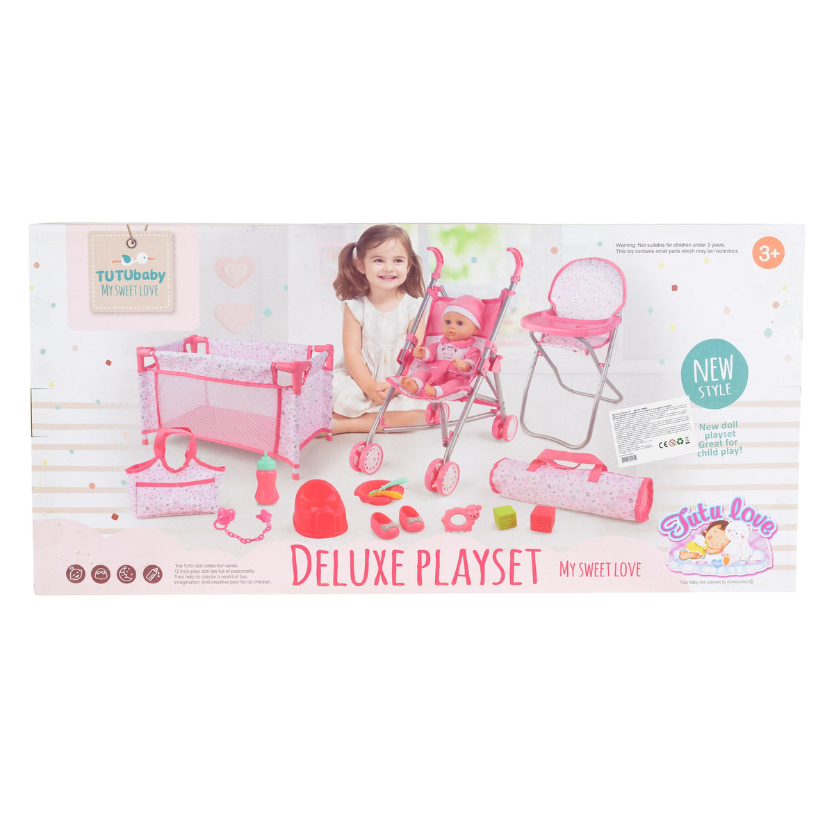 Tutu love Кукла 36cm розов сет 88869