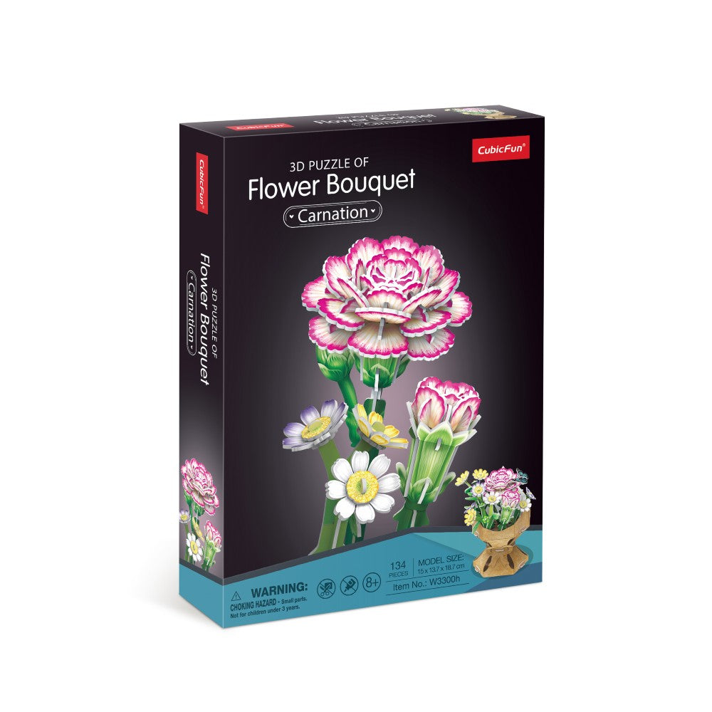 CubicFun Пъзел 3D Flower Bouquet Карамфил 134ч.