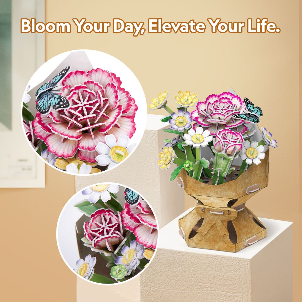 CubicFun Пъзел 3D Flower Bouquet Карамфил 134ч.