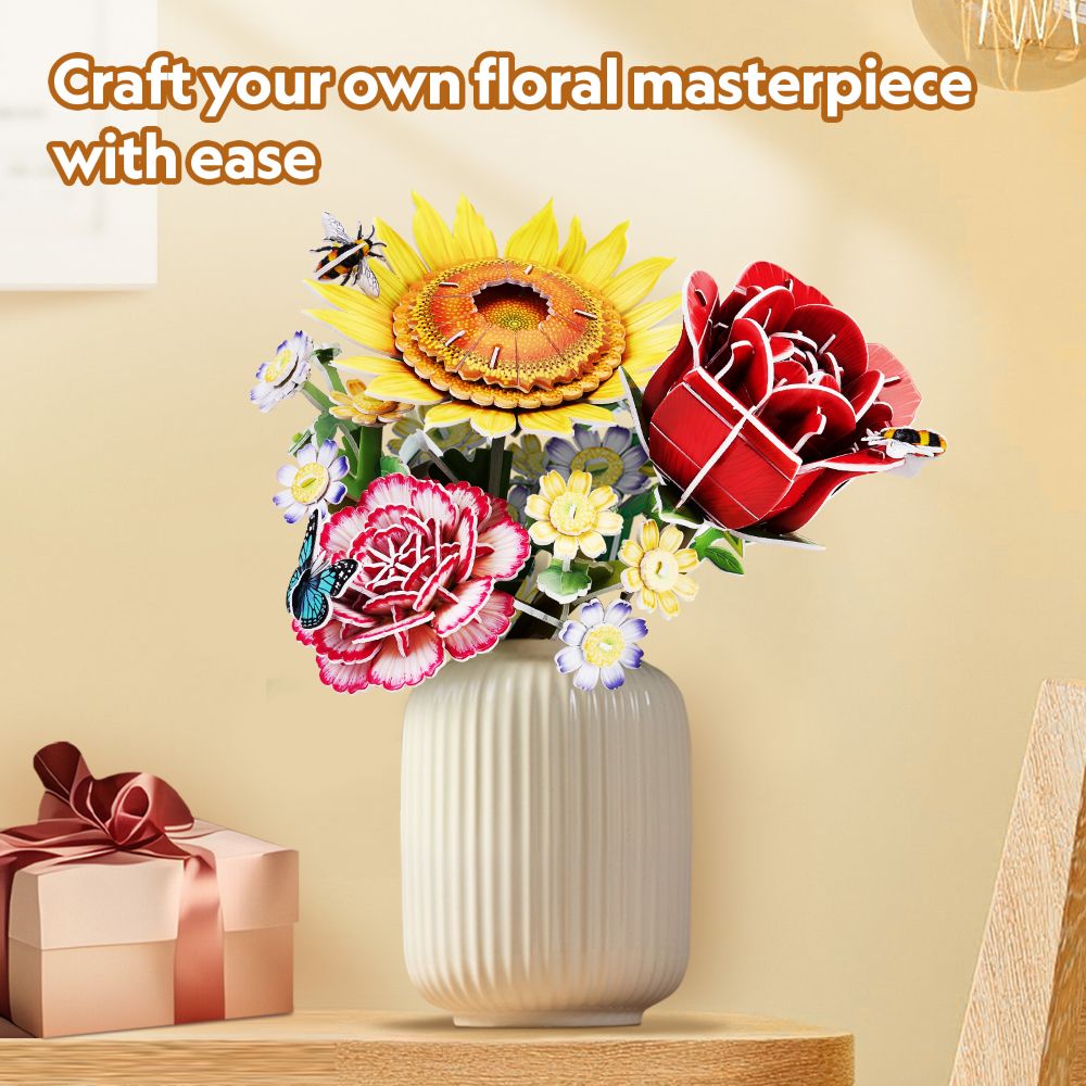 CubicFun Пъзел 3D Flower Bouquet Карамфил 134ч.