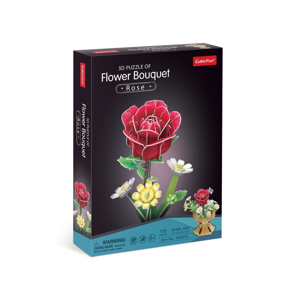 CubicFun Пъзел 3D Flower Bouquet  Роза 120ч.