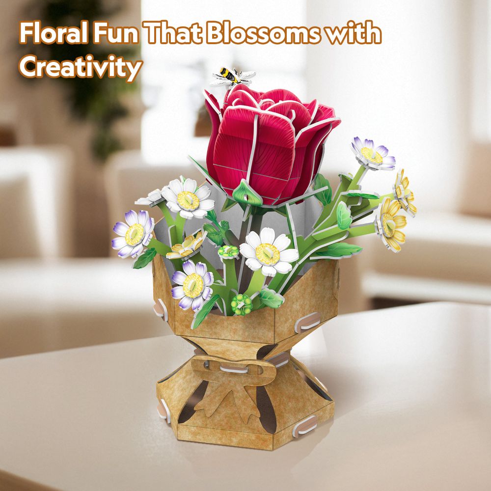 CubicFun Пъзел 3D Flower Bouquet  Роза 120ч.