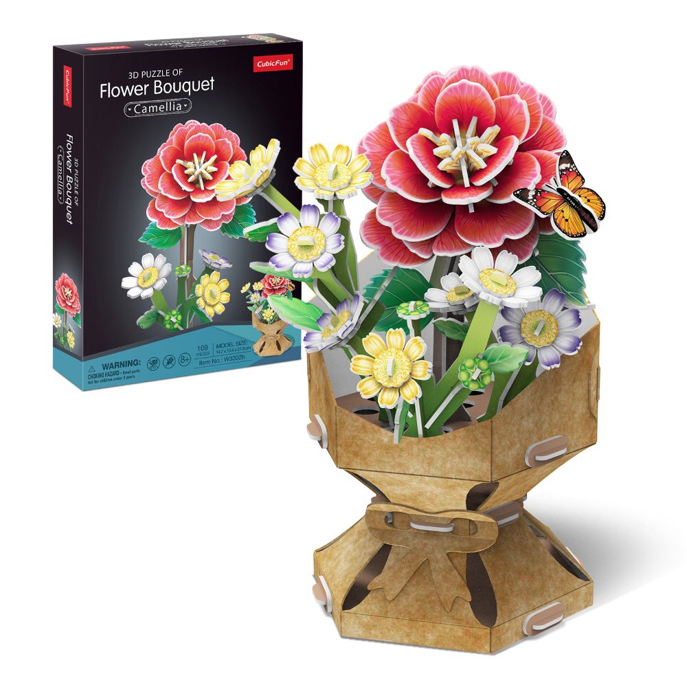 CubicFun Пъзел 3D Flower Bouquet Камелия 109ч.