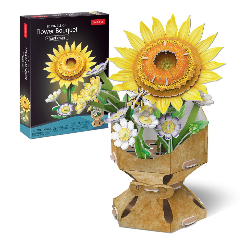 CubicFun Пъзел 3D Flower Bouquet Слънчоглед 102ч.
